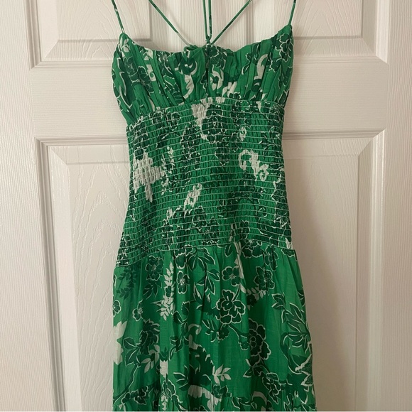 Anthropologie Kelly green maxi sun dress floral boho beach preppy NWT - Picture 3 of 15
